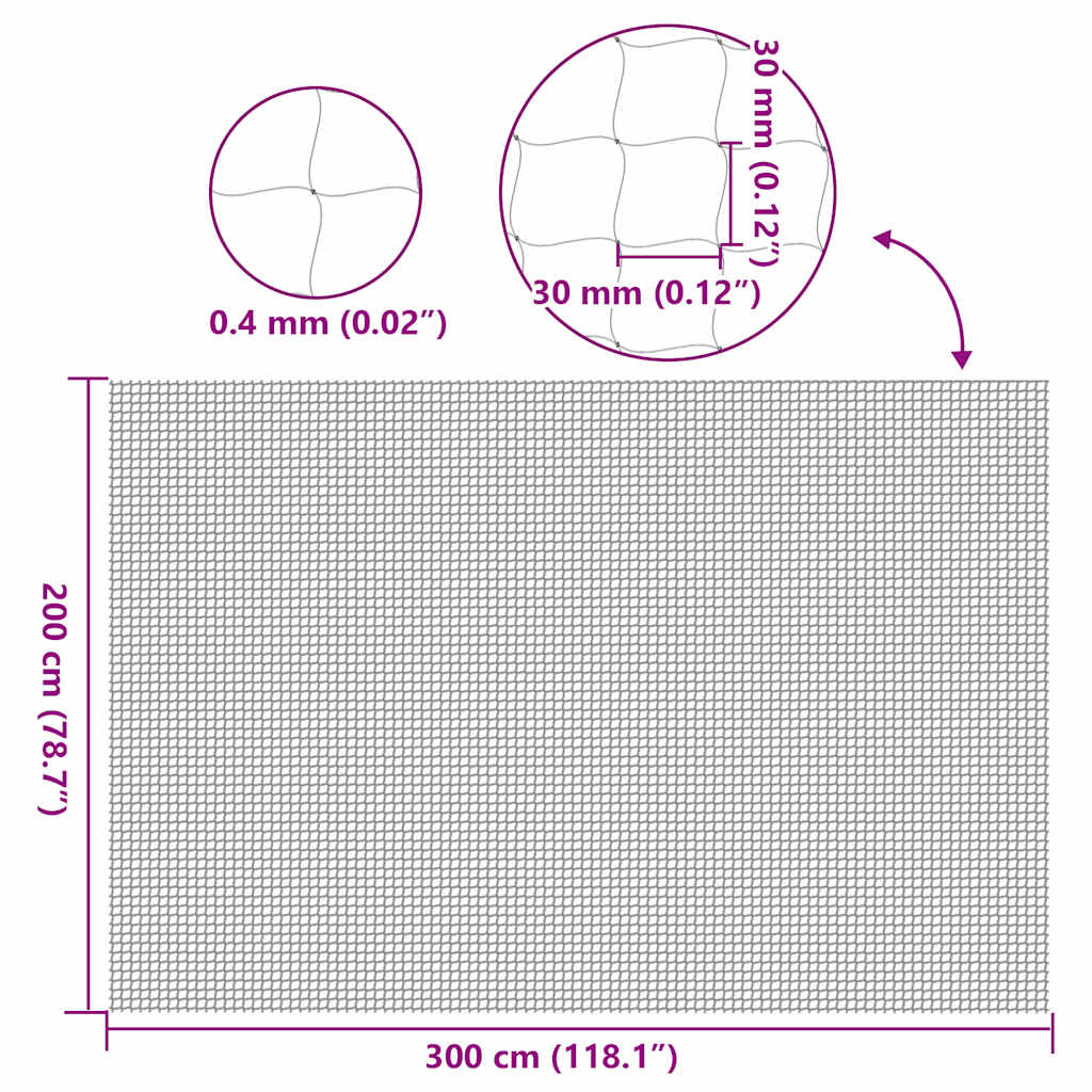 Kočičí síťka průhledná 3x2 m nylonová