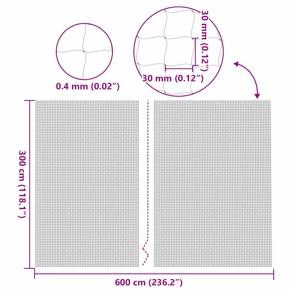 Kočičí síťka průhledná 6x3 m nylonová