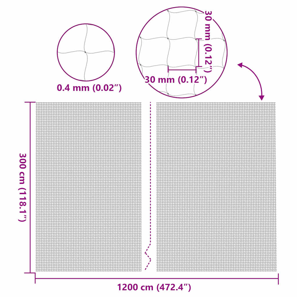 Kočičí síťka průhledná 12 x 3 m nylonová