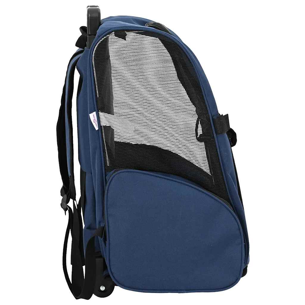 Vozík pro domácí mazlíčky 3 v 1, design, modrý, 48 x 32 x (57-106) cm, oxfordská látka