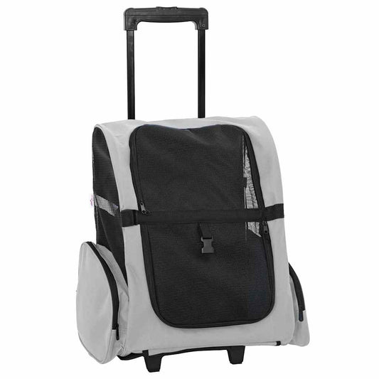 Vozík pro domácí mazlíčky 3 v 1 šedý 48 x 32 x (57-106) cm oxfordská látka