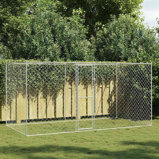 Klec pro psa Stříbrná 400 x 200 x 200 cm Pozinkovaná ocel
