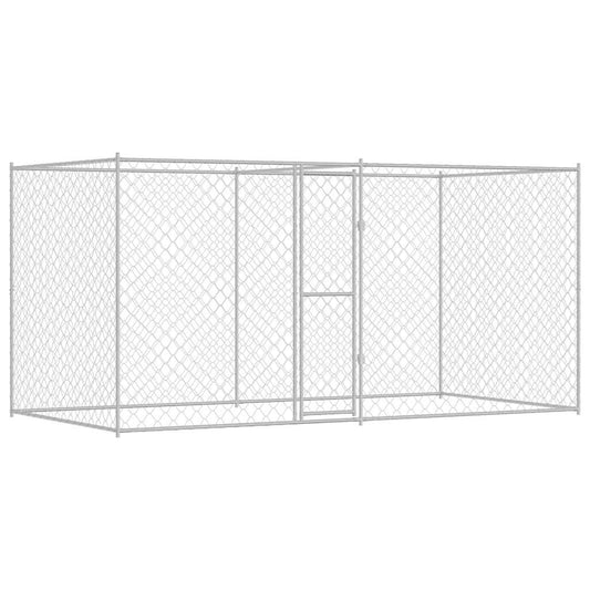 Klec pro psa Stříbrná 400 x 200 x 200 cm Pozinkovaná ocel
