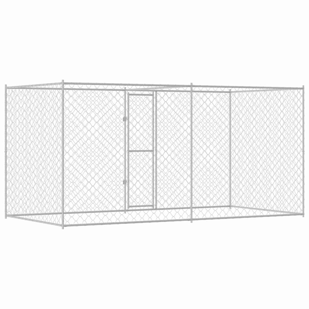 Klec pro psa Stříbrná 400 x 200 x 200 cm Pozinkovaná ocel
