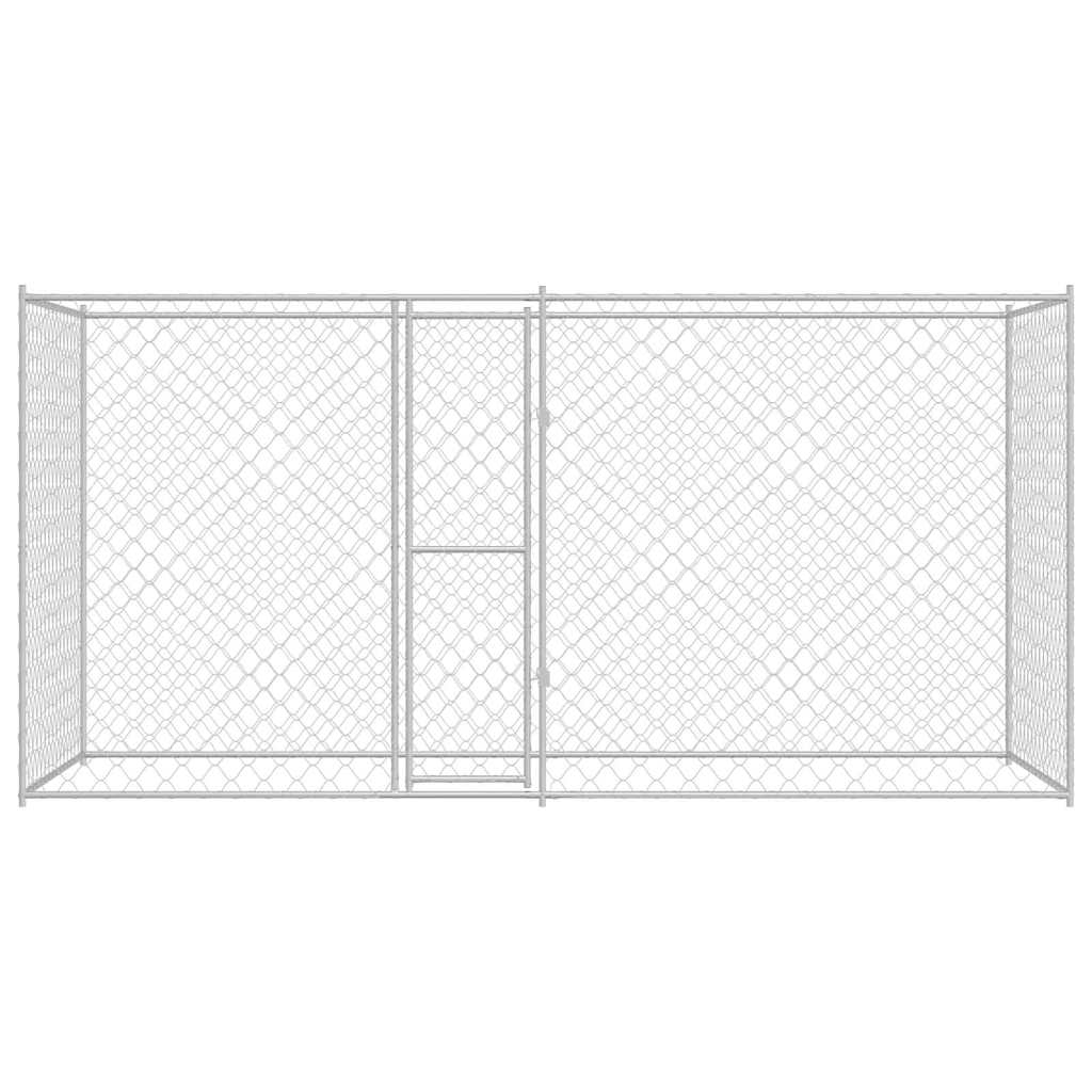 Klec pro psa Stříbrná 400 x 200 x 200 cm Pozinkovaná ocel