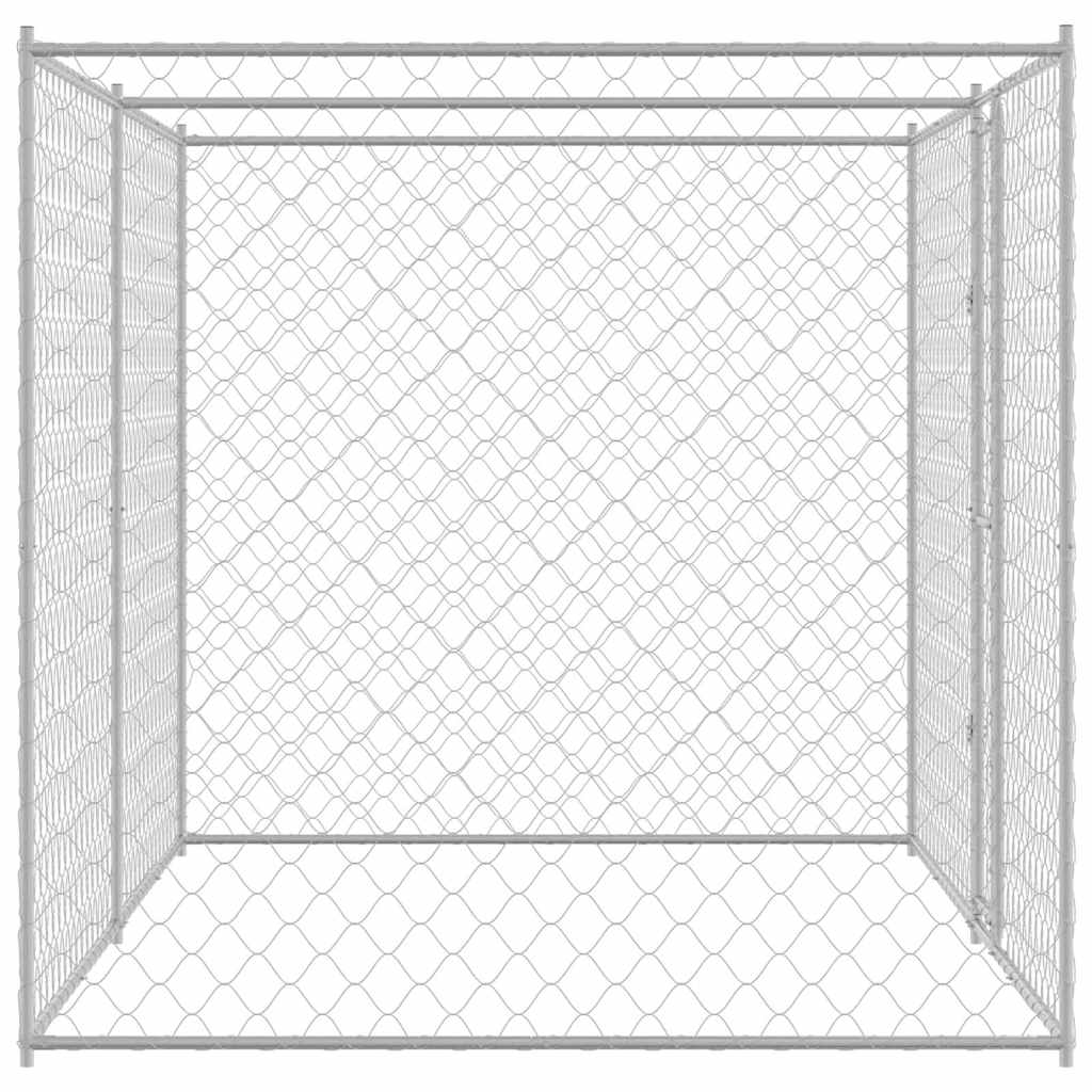 Klec pro psa Stříbrná 400 x 200 x 200 cm Pozinkovaná ocel