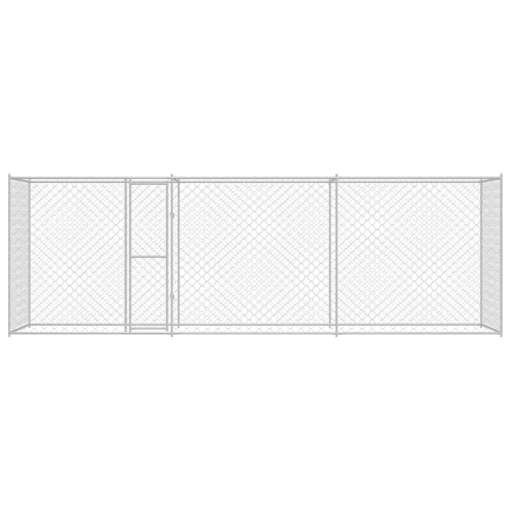 Klec pro psa Stříbrná 600 x 200 x 200 cm Pozinkovaná ocel