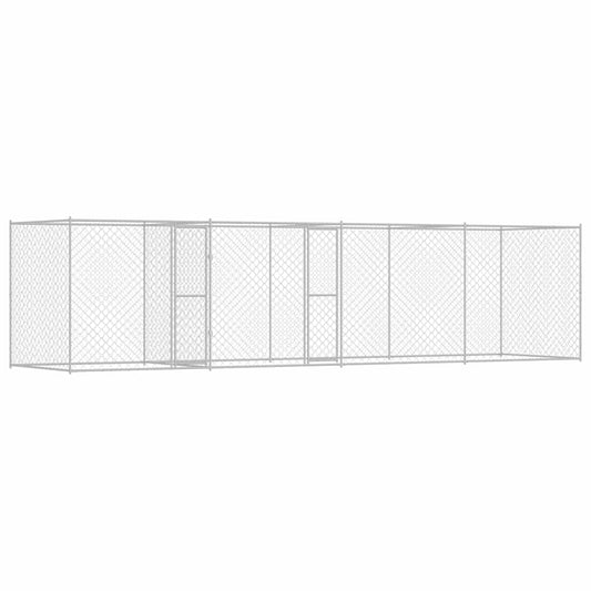 Klec pro psa Stříbrná 600 x 200 x 200 cm Pozinkovaná ocel