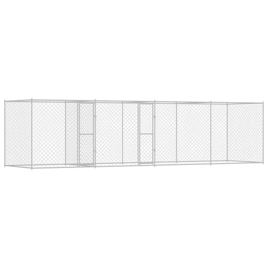 Klec pro psa Stříbrná 800 x 200 x 200 cm Pozinkovaná ocel