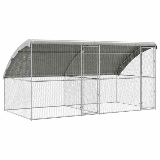 Klec na kuřata 2 pcs Stříbrná 400 x 200 x 198,5 cm