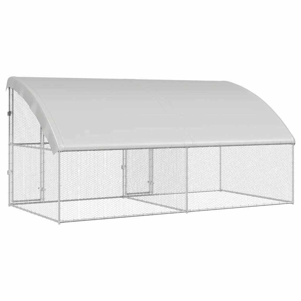 Klec na kuřata 2 pcs Stříbrná 400 x 200 x 198,5 cm