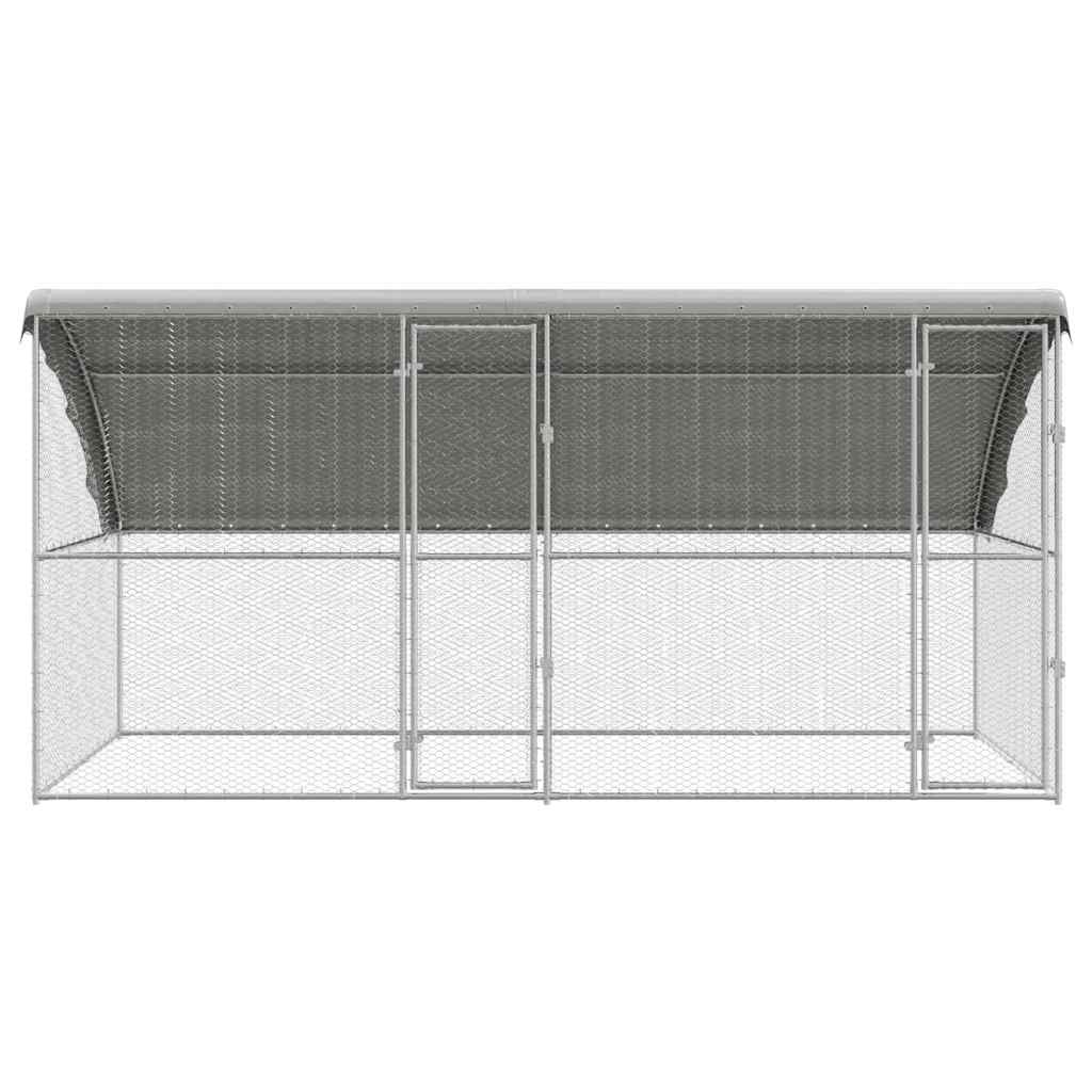 Klec na kuřata 2 pcs Stříbrná 400 x 200 x 198,5 cm