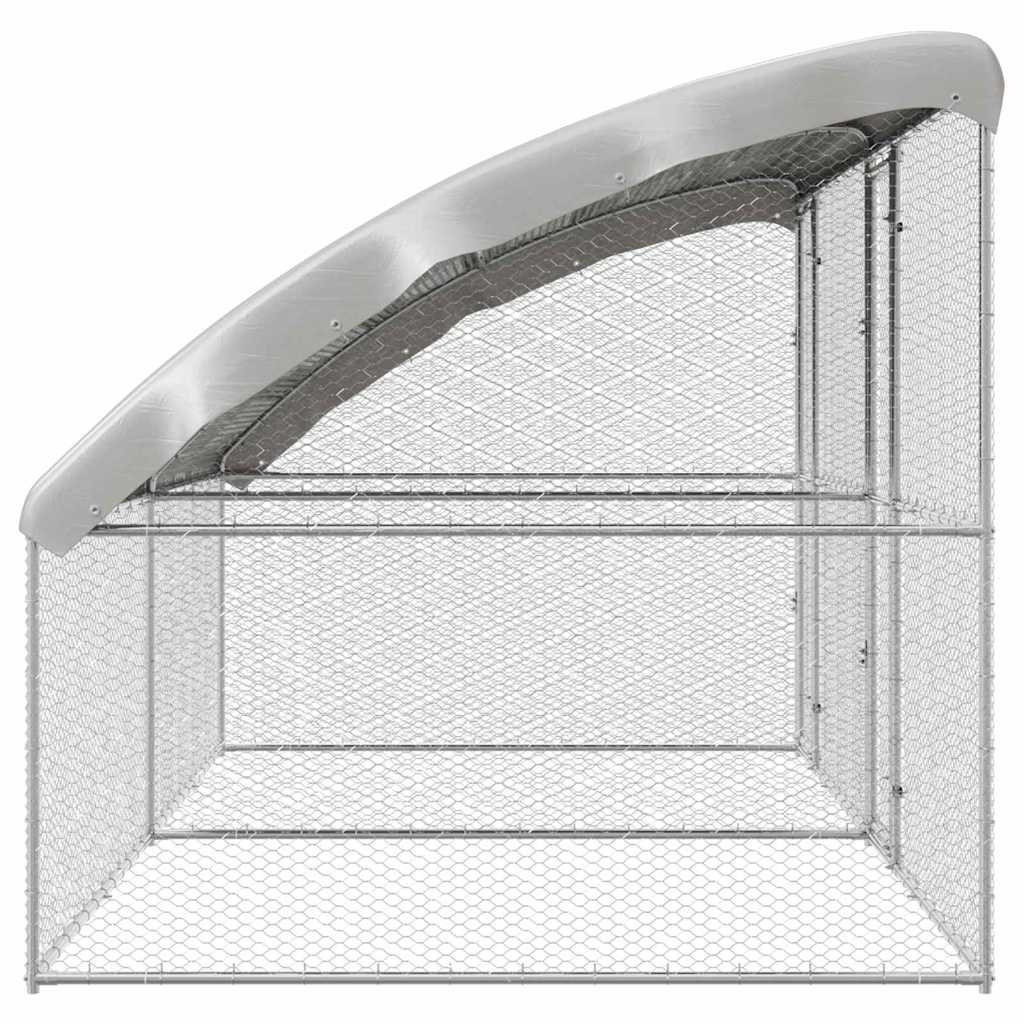 Klec na kuřata 2 pcs Stříbrná 400 x 200 x 198,5 cm