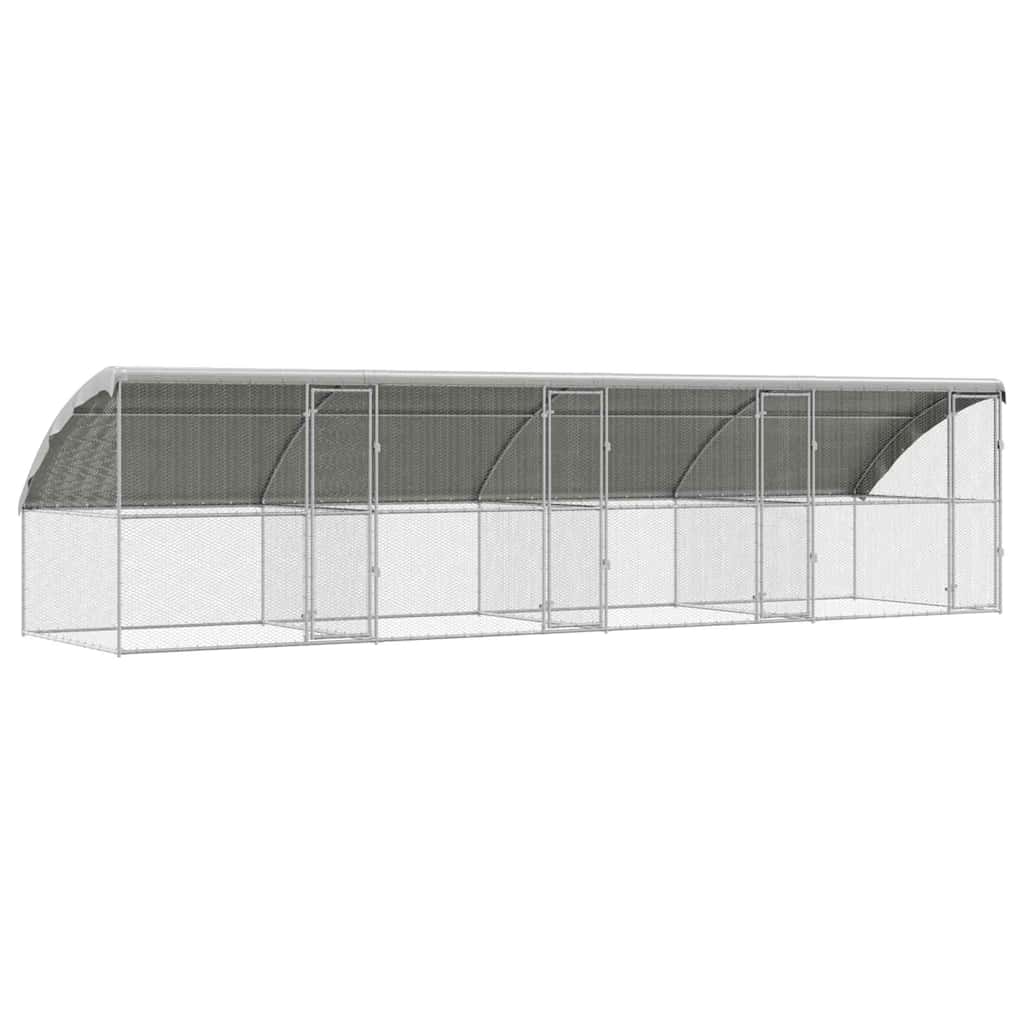 Klec na kuřata 4 pcs Stříbrná 800 x 200 x 198,5 cm