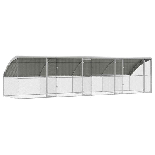 Klec na kuřata 4 pcs Stříbrná 800 x 200 x 198,5 cm