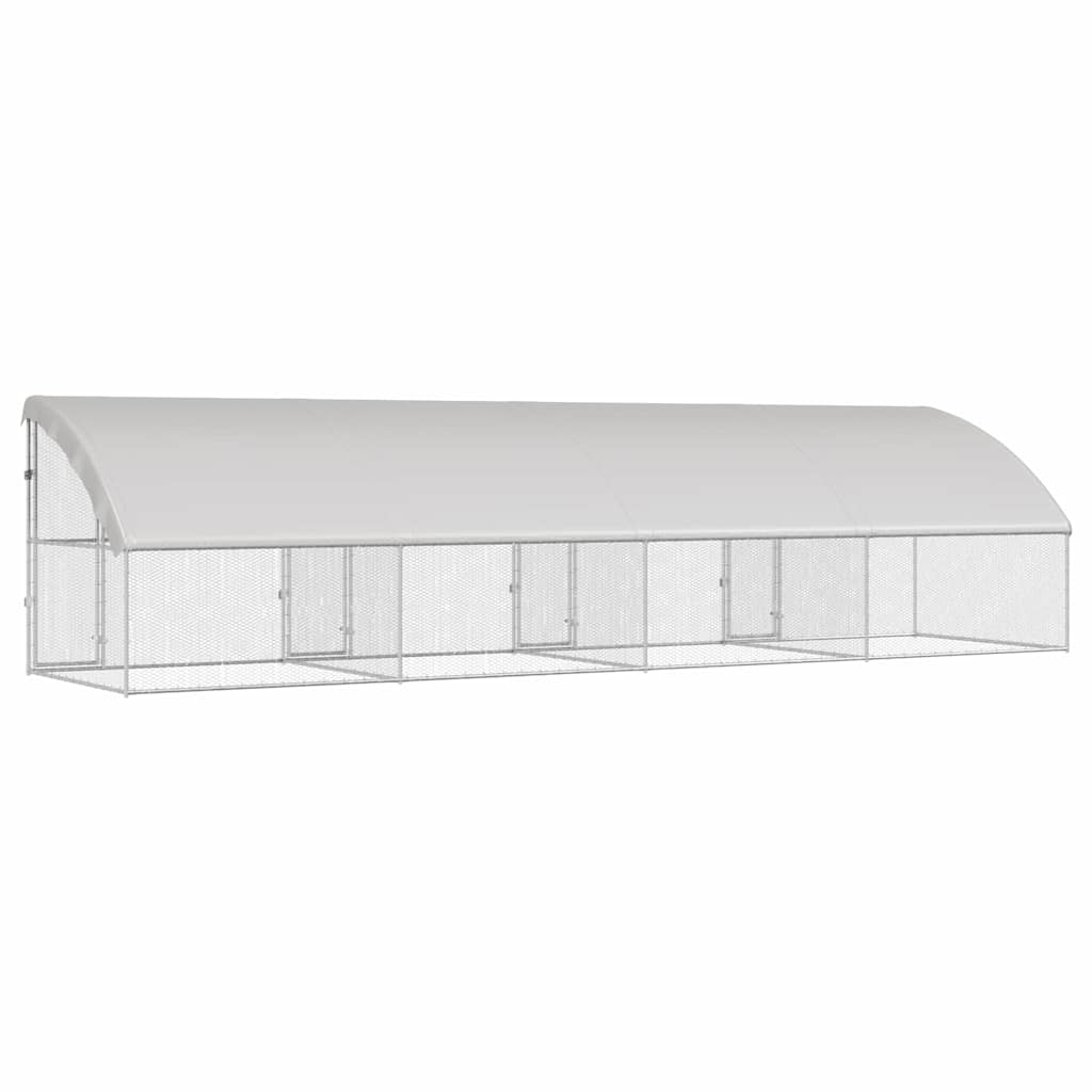 Klec na kuřata 4 pcs Stříbrná 800 x 200 x 198,5 cm