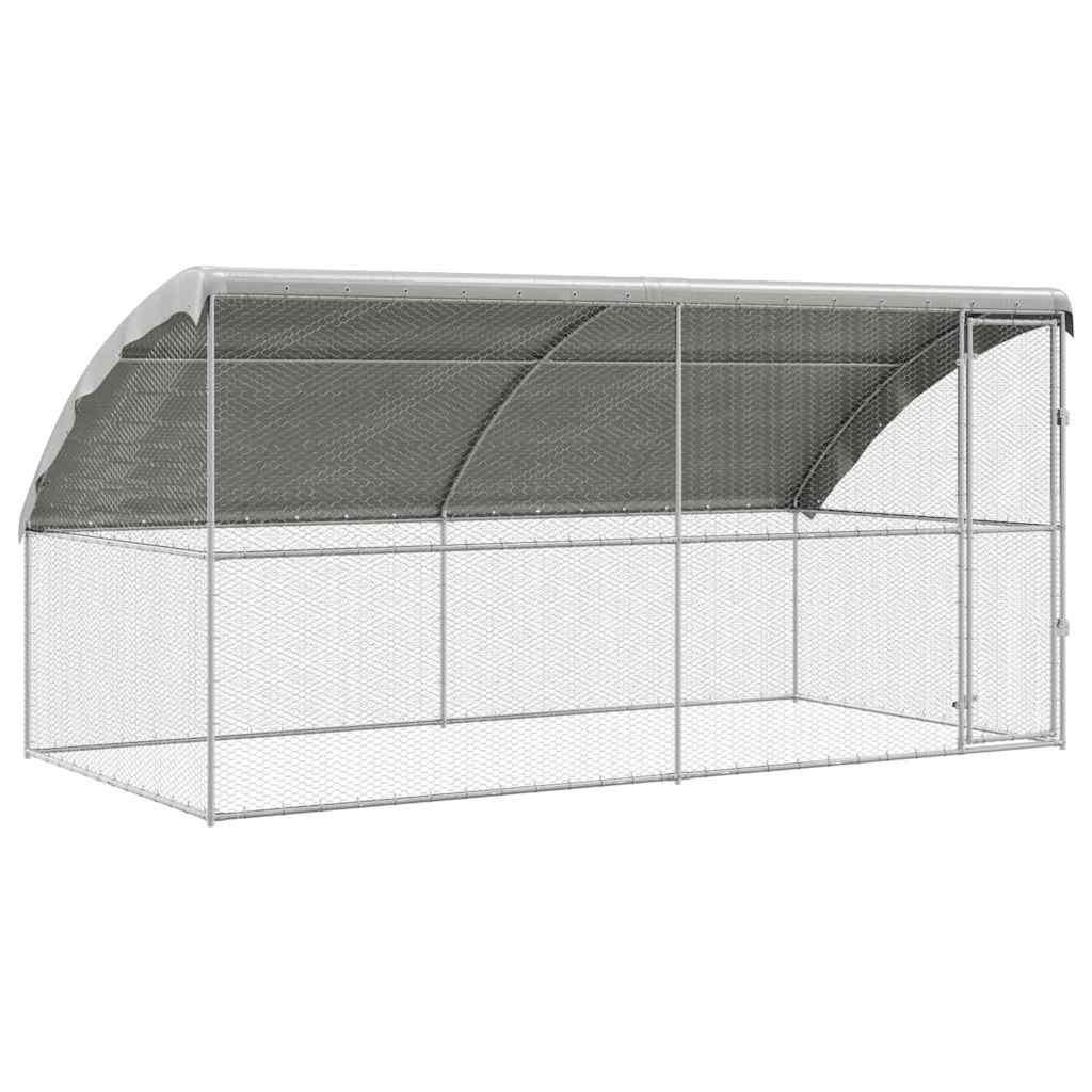 Klec na kuřata 2 pcs Stříbrná 400 x 200 x 198,5 cm