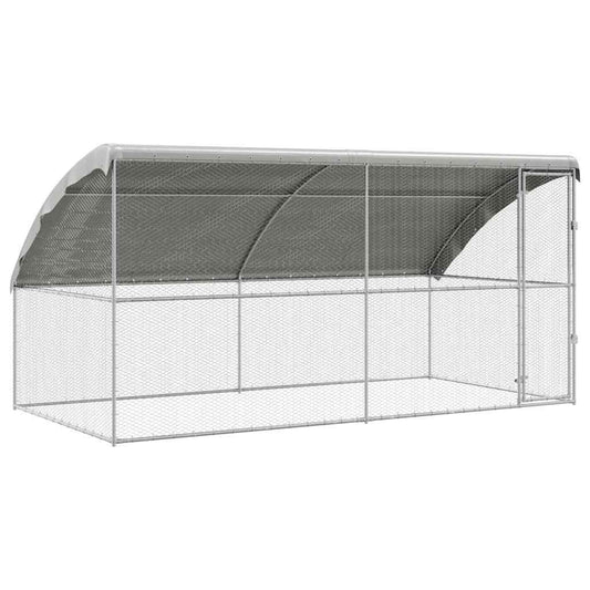 Klec na kuřata 2 pcs Stříbrná 400 x 200 x 198,5 cm