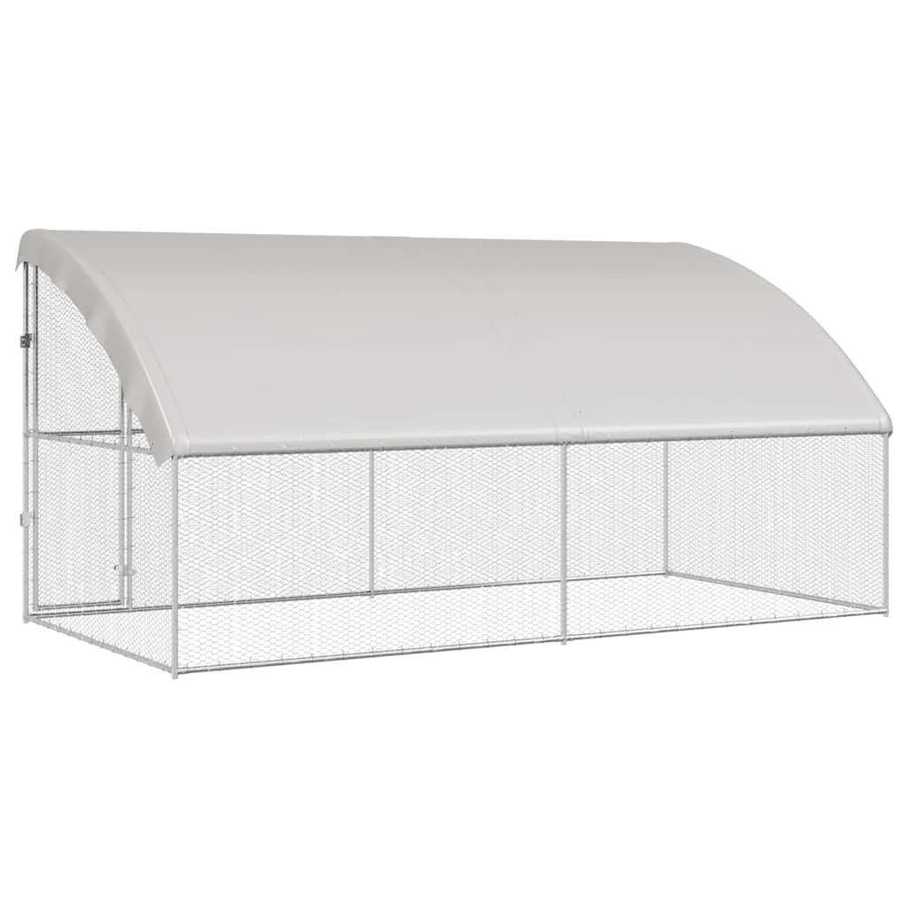 Klec na kuřata 2 pcs Stříbrná 400 x 200 x 198,5 cm