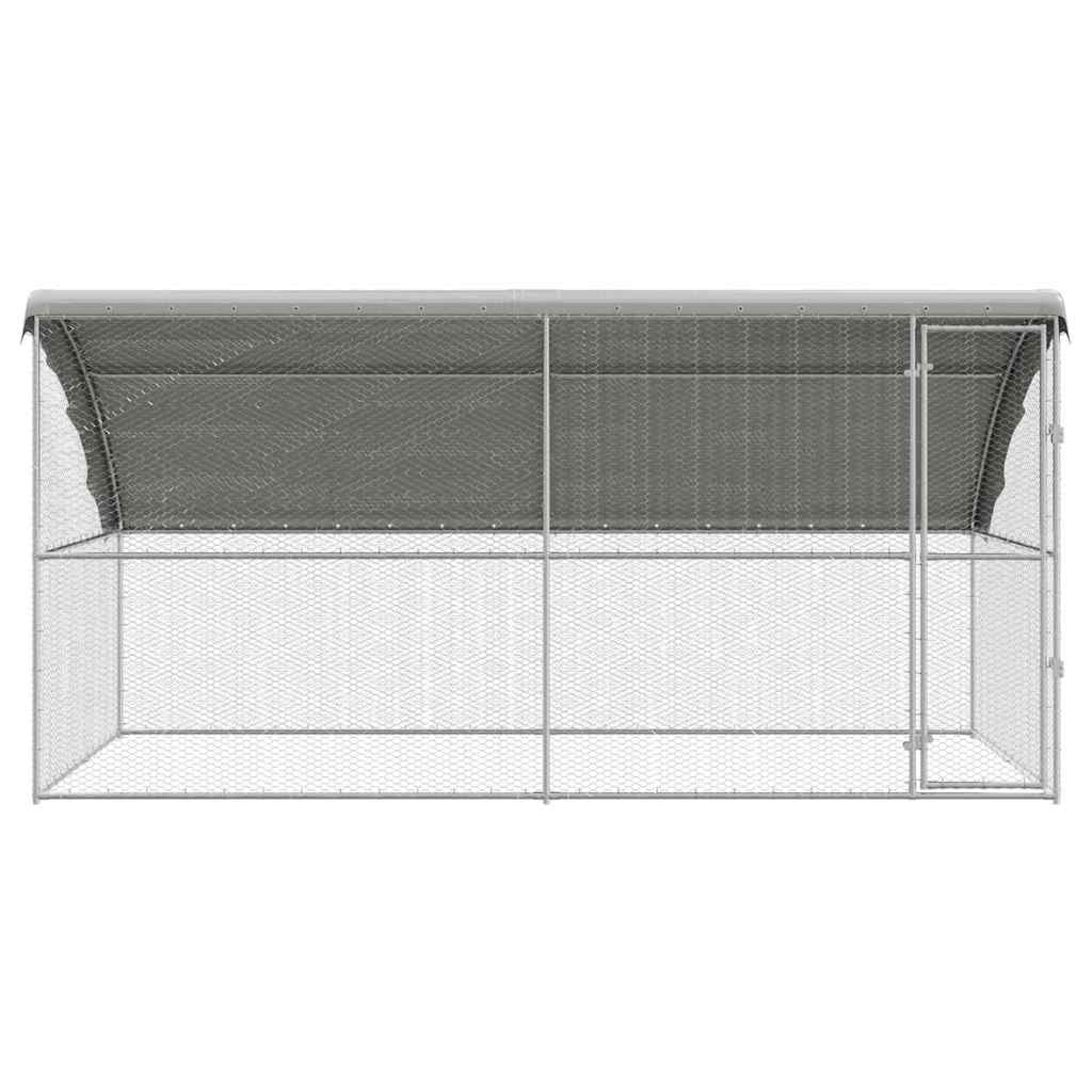 Klec na kuřata 2 pcs Stříbrná 400 x 200 x 198,5 cm