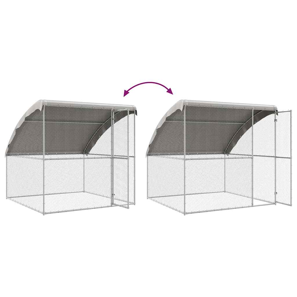 Klec na kuřata 3 pcs Stříbrná 600 x 200 x 198,5 cm