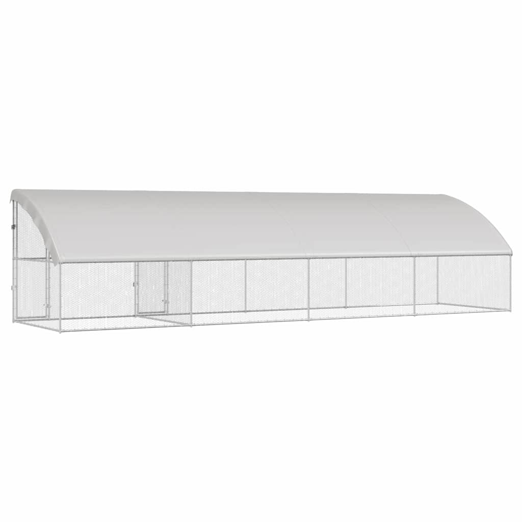 Klec na kuřata 4 pcs Stříbrná 800 x 200 x 198,5 cm