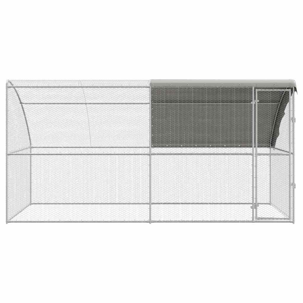 Klec na kuřata 2 pcs Stříbrná 400 x 200 x 200 cm Ocel a PE