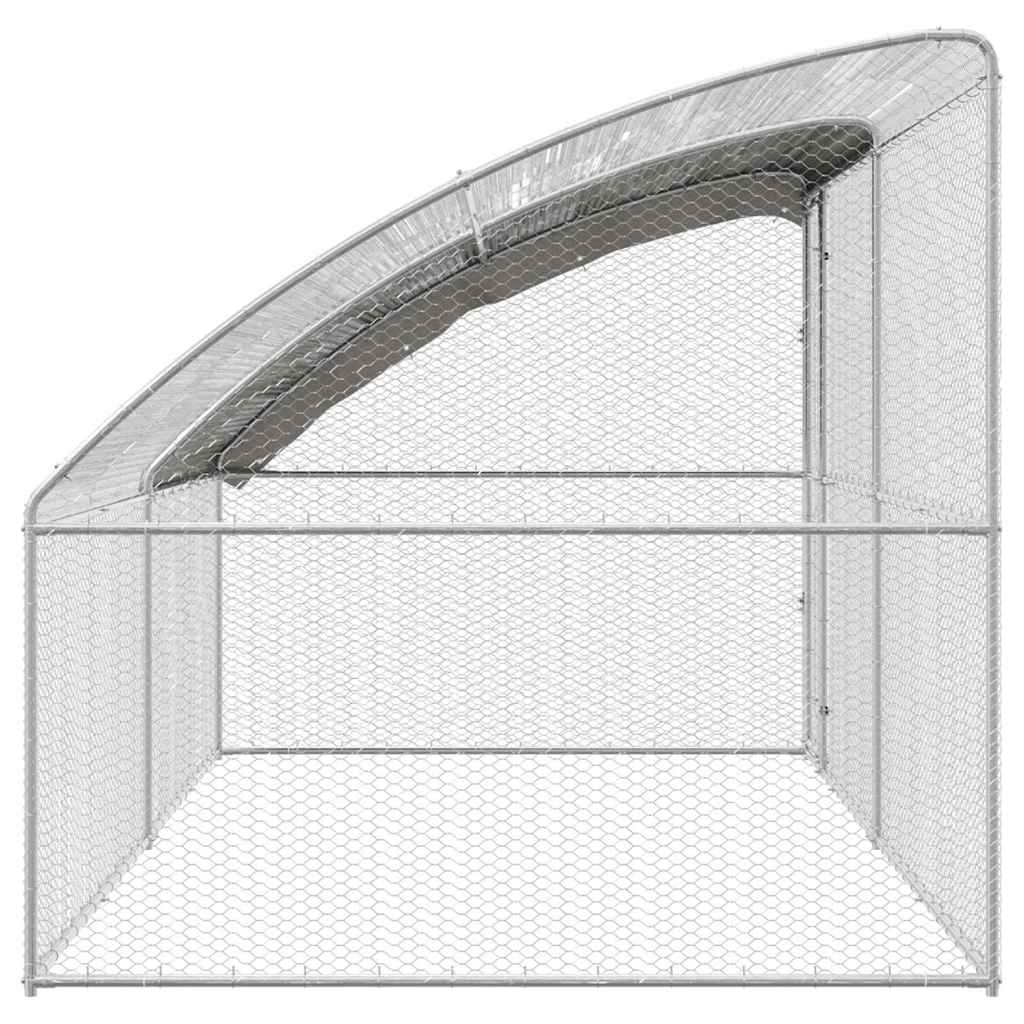 Klec na kuřata 2 pcs Stříbrná 400 x 200 x 200 cm Ocel a PE