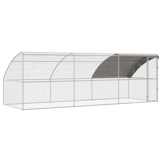 Klec na kuřata 3 pcs Stříbrná 600 x 200 x 200 cm Ocel a PE