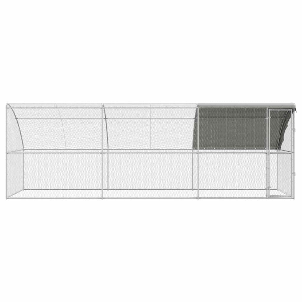 Klec na kuřata 3 pcs Stříbrná 600 x 200 x 200 cm Ocel a PE
