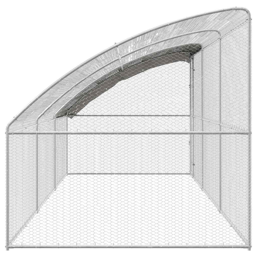 Klec na kuřata 3 pcs Stříbrná 600 x 200 x 200 cm Ocel a PE
