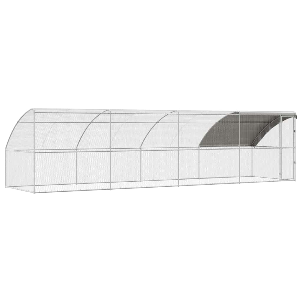 Klec na kuřata 4 pcs Stříbrná 800 x 200 x 200 cm Ocel a PE