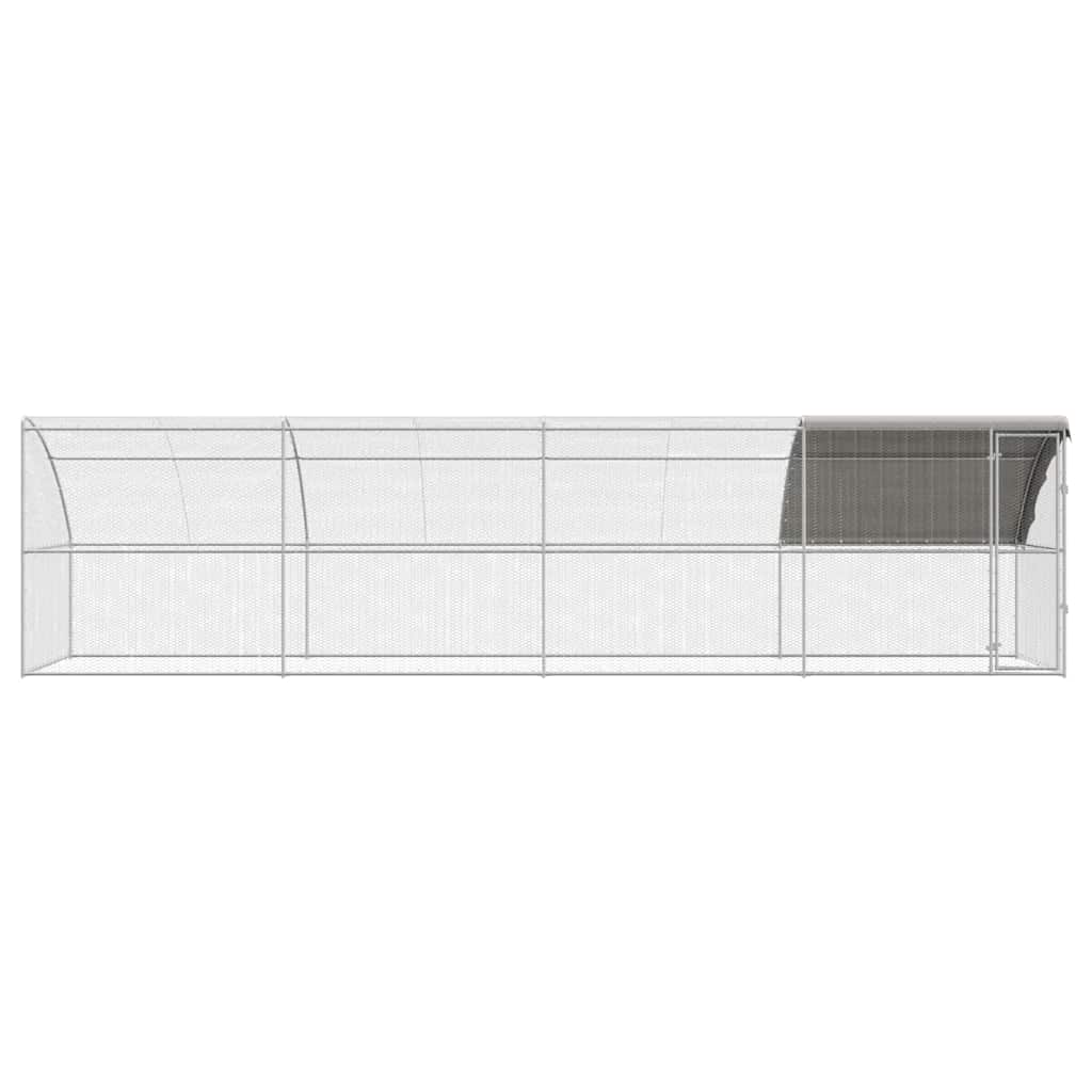 Klec na kuřata 4 pcs Stříbrná 800 x 200 x 200 cm Ocel a PE