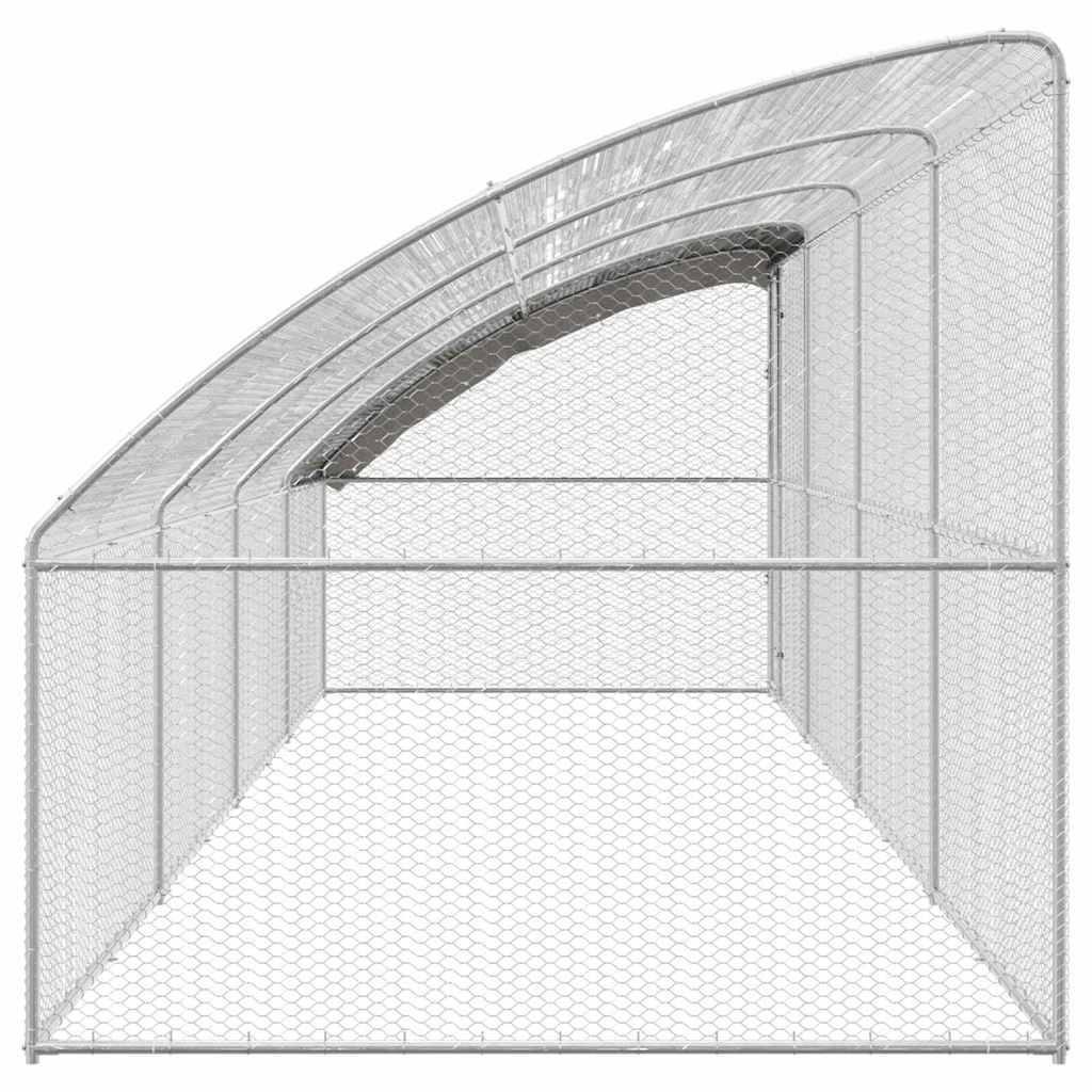 Klec na kuřata 4 pcs Stříbrná 800 x 200 x 200 cm Ocel a PE