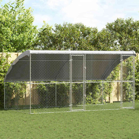 Psí kennel 2 pcs Stříbrná 4 x 2 x 2 m Pozinkovaná ocel
