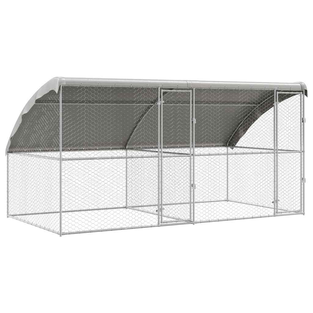 Psí kennel 2 pcs Stříbrná 4 x 2 x 2 m Pozinkovaná ocel