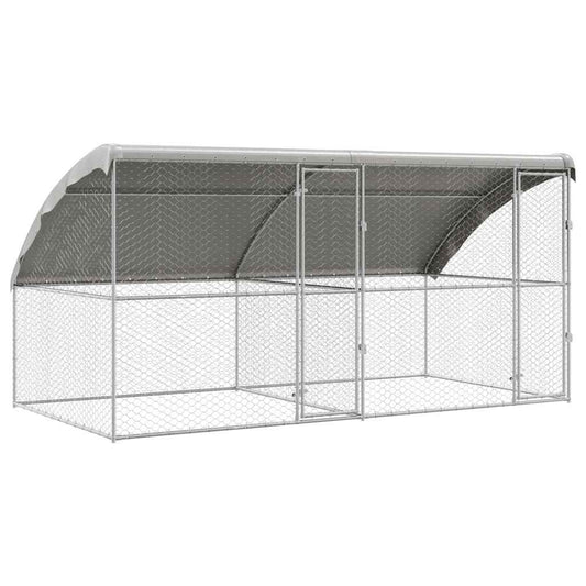 Psí kennel 2 pcs Stříbrná 4 x 2 x 2 m Pozinkovaná ocel