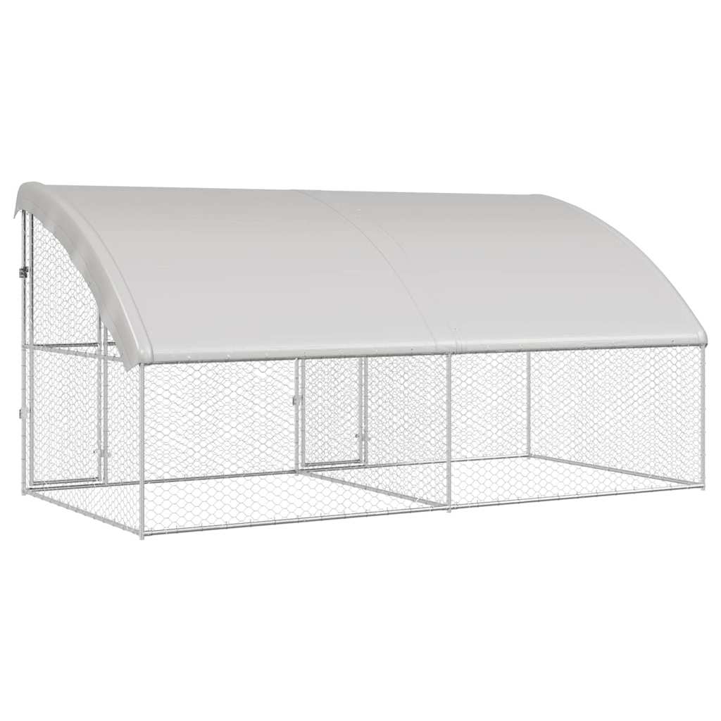 Psí kennel 2 pcs Stříbrná 4 x 2 x 2 m Pozinkovaná ocel