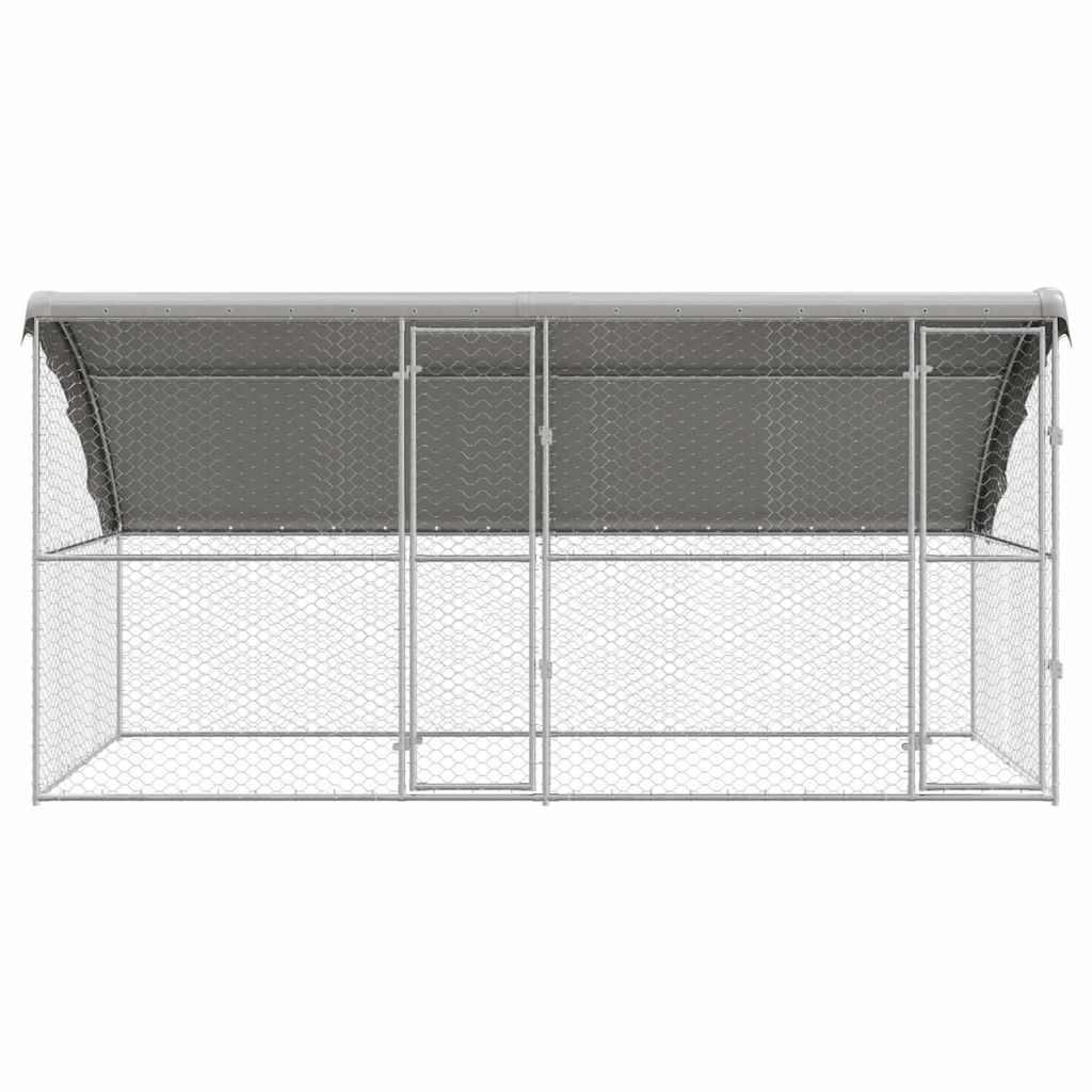 Psí kennel 2 pcs Stříbrná 4 x 2 x 2 m Pozinkovaná ocel