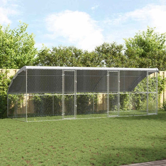 Psí kennel 3 pcs Stříbrná 6 x 2 x 2 m Pozinkovaná ocel