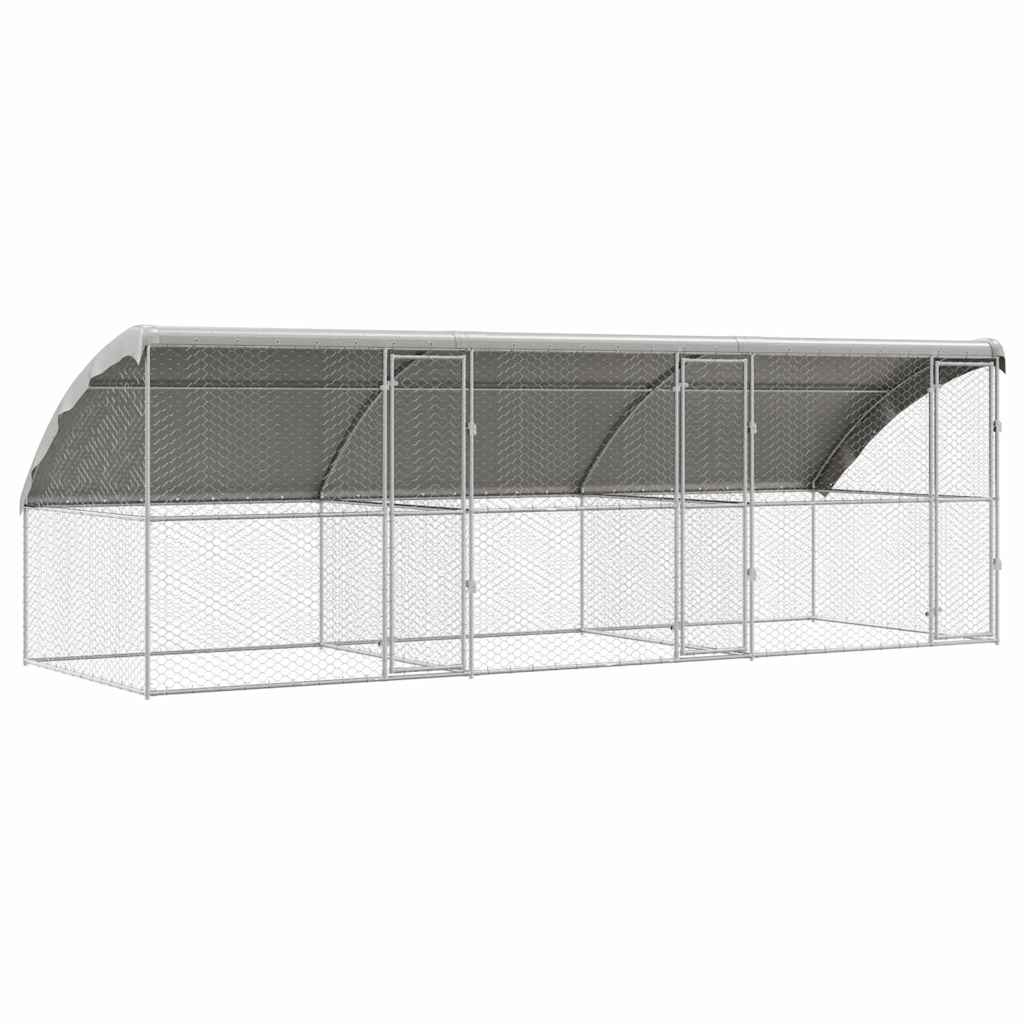 Psí kennel 3 pcs Stříbrná 6 x 2 x 2 m Pozinkovaná ocel