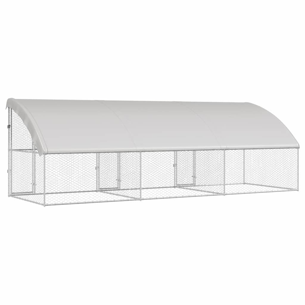 Psí kennel 3 pcs Stříbrná 6 x 2 x 2 m Pozinkovaná ocel