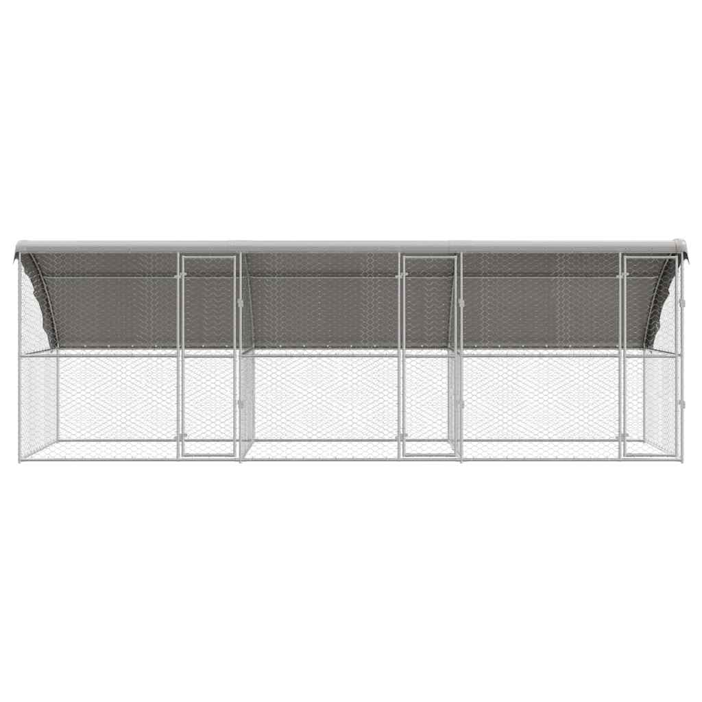 Psí kennel 3 pcs Stříbrná 6 x 2 x 2 m Pozinkovaná ocel
