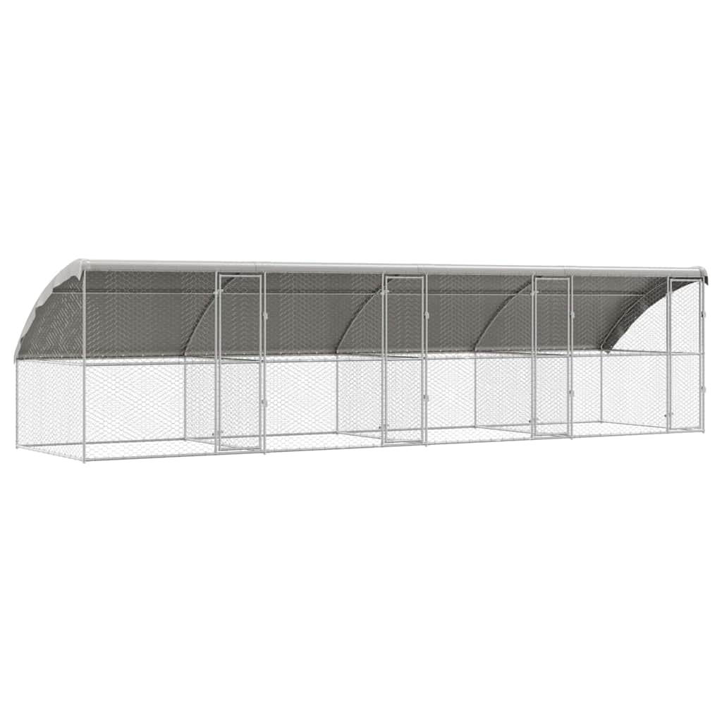 Psí kennel 4 pcs Stříbrná 8 x 2 x 2 m Pozinkovaná ocel