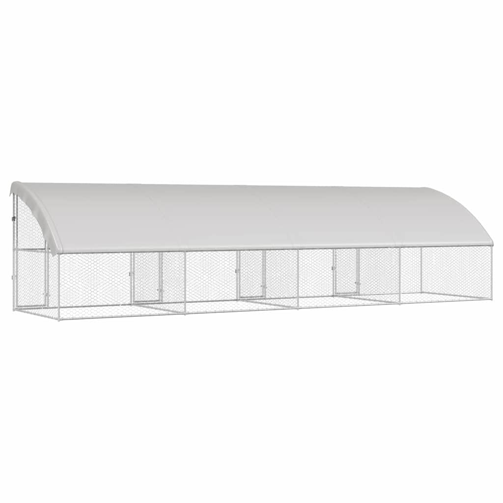 Psí kennel 4 pcs Stříbrná 8 x 2 x 2 m Pozinkovaná ocel