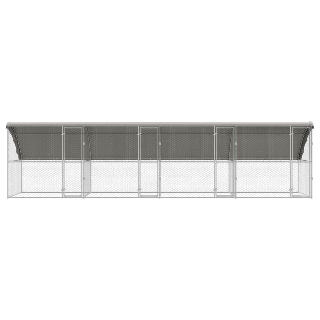 Psí kennel 4 pcs Stříbrná 8 x 2 x 2 m Pozinkovaná ocel