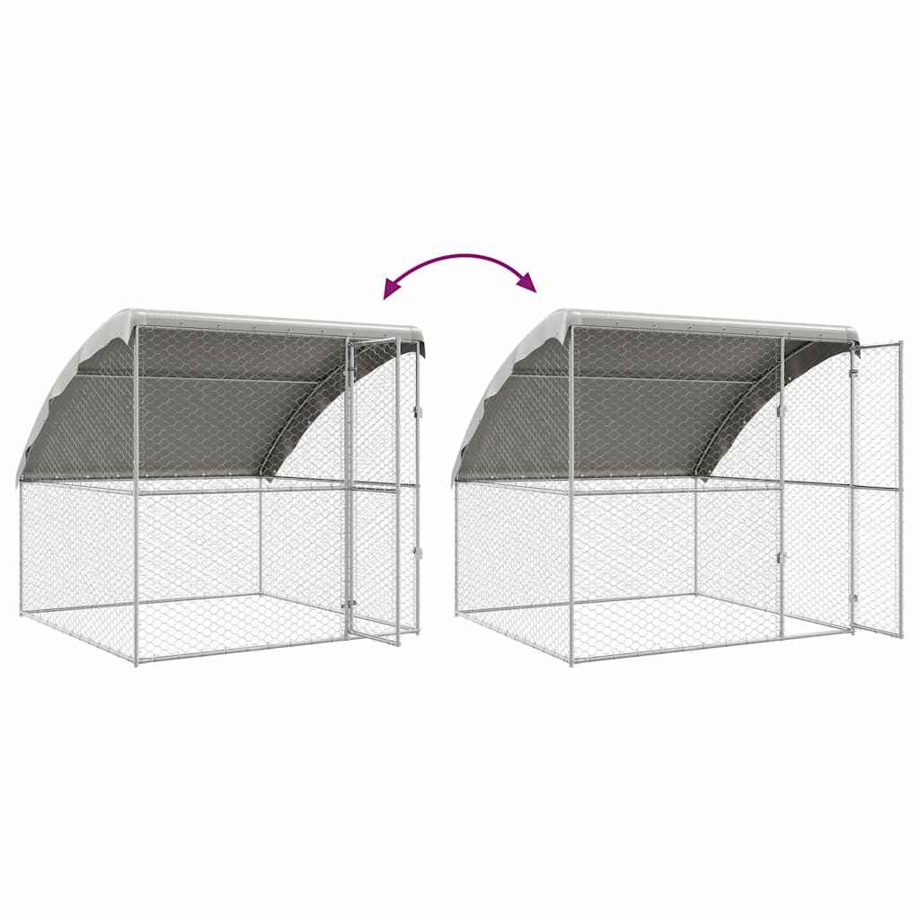 Psí kennel 4 pcs Stříbrná 8 x 2 x 2 m Pozinkovaná ocel