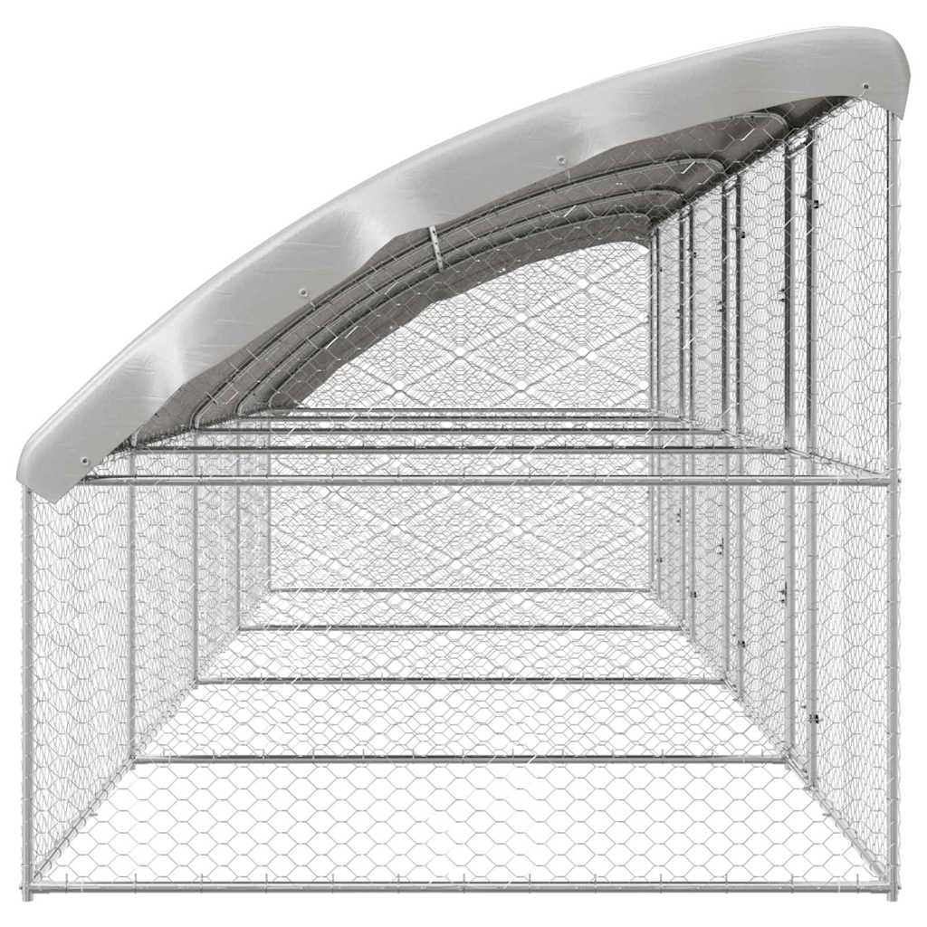 Psí kennel 4 pcs Stříbrná 8 x 2 x 2 m Pozinkovaná ocel