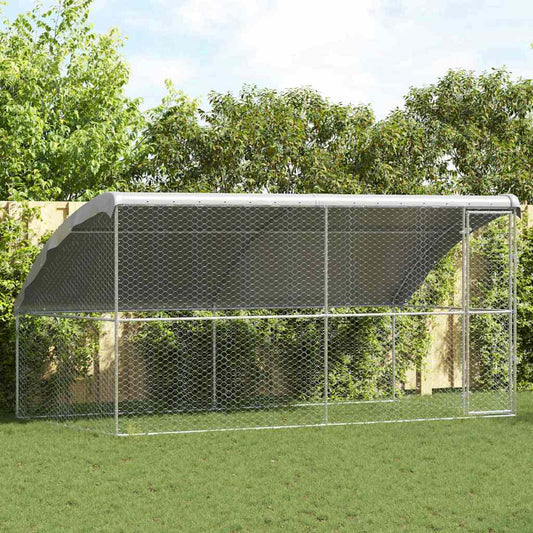 Psí kennel 2 pcs Stříbrná 4 x 2 x 2 m Pozinkovaná ocel