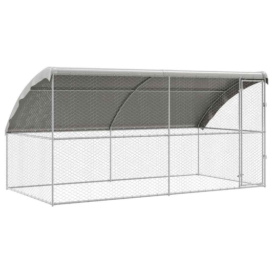 Psí kennel 2 pcs Stříbrná 4 x 2 x 2 m Pozinkovaná ocel